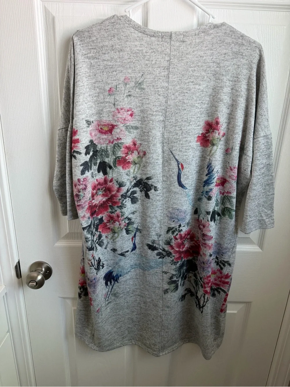 Ginger G Light Heather Gray Open Cardigan